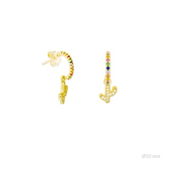 Silver Earrings with Cubir...