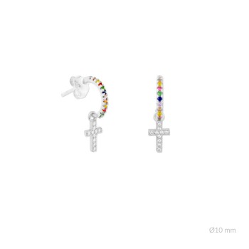 Silver Earrings with Cubir...