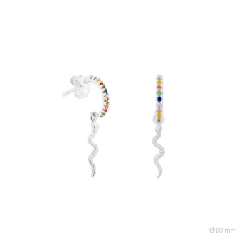 Silver Earrings with Cubir...