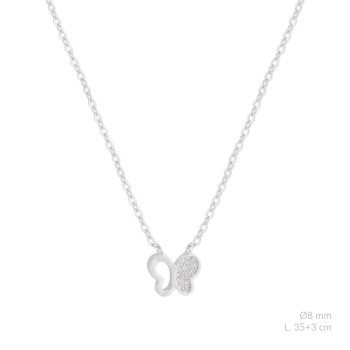 Silver necklace with cubic...