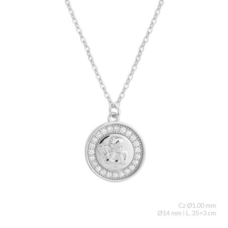 Silver necklace with cubic zirconium