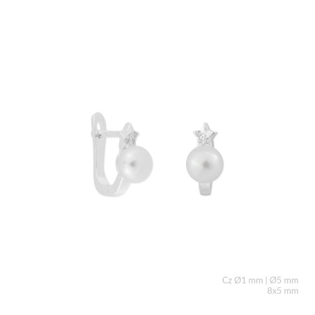 Silver earrings with cubic zirconium