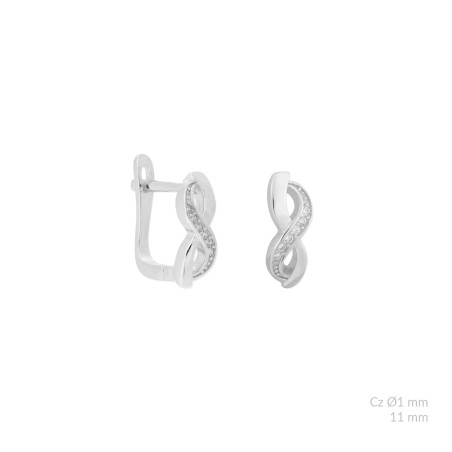 Silver earrings with cubic zirconium