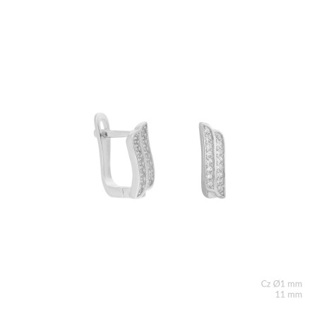 Silver earrings with cubic zirconium