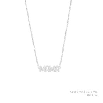 Silver necklace with cubic...