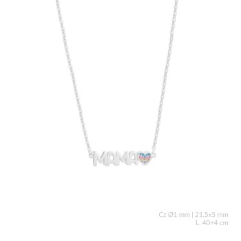 Silver necklace with cubic...