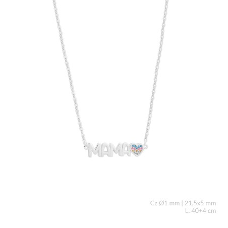 Silver necklace with cubic zirconium