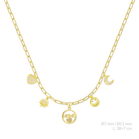 Silver necklace with cubic zirconium