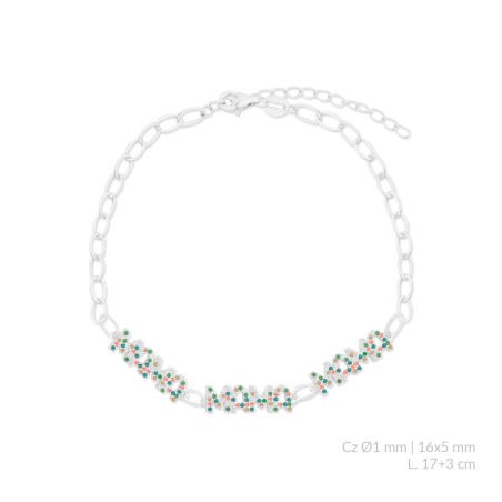 Pulseira de Prata Esterlina com zircônia