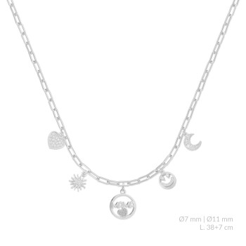 Silver necklace with cubic...