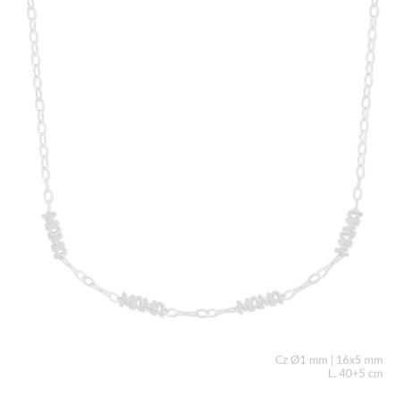 Silver necklace with cubic zirconium