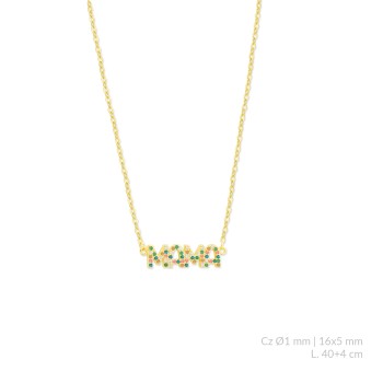 Silver necklace with cubic...