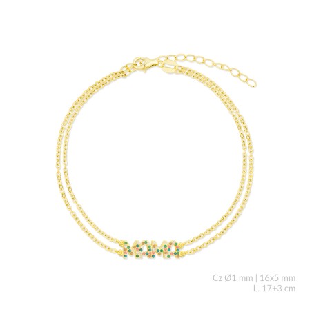 Pulseira de Prata Esterlina com zircônia