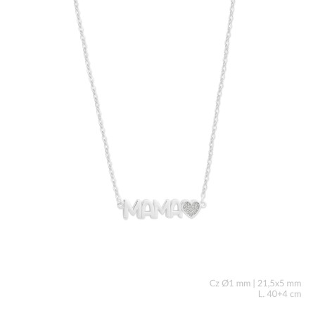 Silver necklace with cubic zirconium
