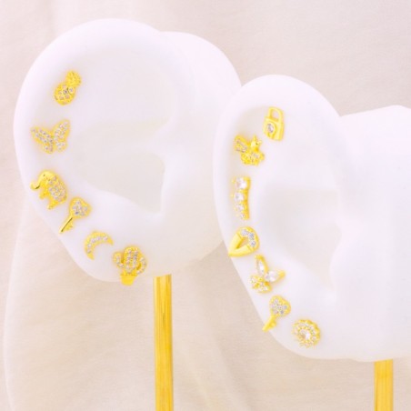 Pendientes de Plata de Ley con circonitas