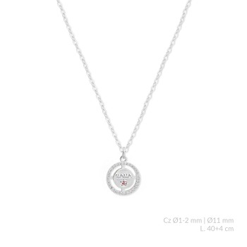 Silver necklace with cubic...