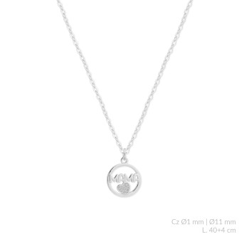 Silver necklace with cubic...