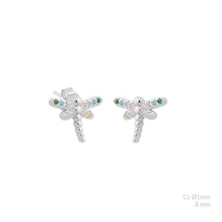 Silver earrings with cubic zirconium