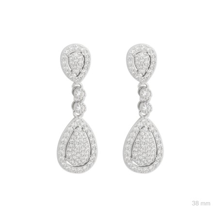Silver earrings with cubic zirconium