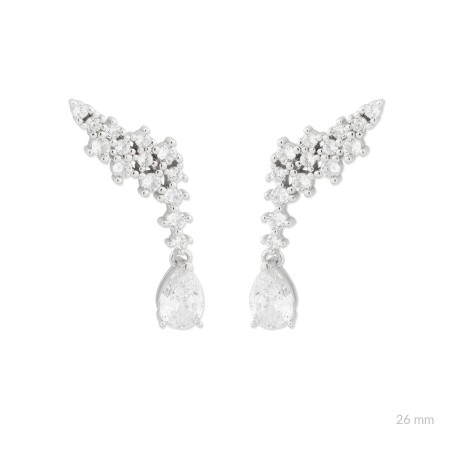 Silver earrings with cubic zirconium | Climber