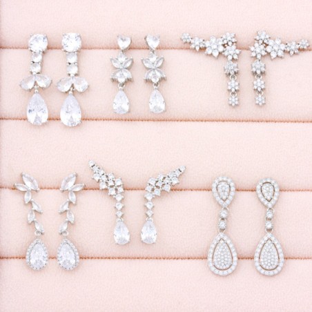 Silver earrings with cubic zirconium | Climber