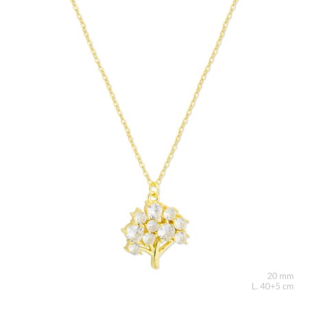 Silver necklace with cubic zirconium