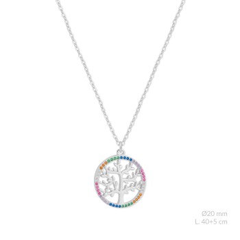Silver necklace with cubic...