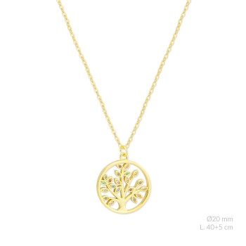 Silver necklace with cubic...