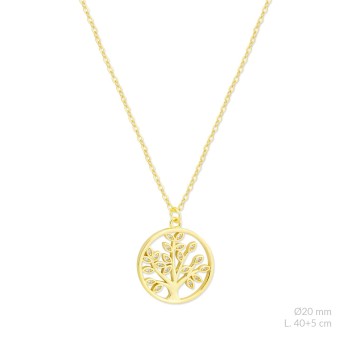 Silver necklace with cubic...