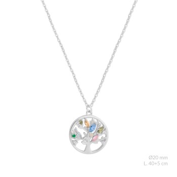 Silver necklace with cubic...