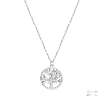 Silver necklace with cubic...