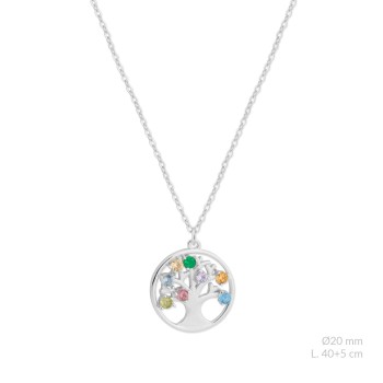 Silver necklace with cubic...