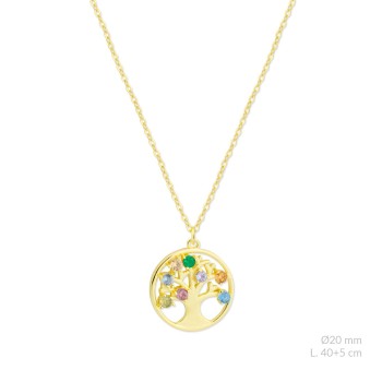 Silver necklace with cubic...