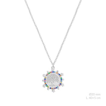 Silver necklace with cubic...