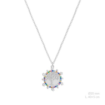 Silver necklace with cubic...