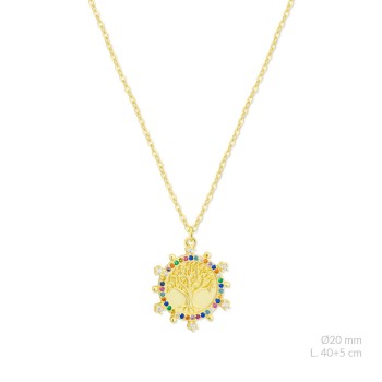 Silver necklace with cubic...
