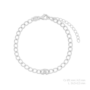 Pulseira de Prata Esterlina com zircônia | A