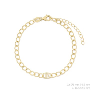 Pulseira de Prata Esterlina com zircônia | B