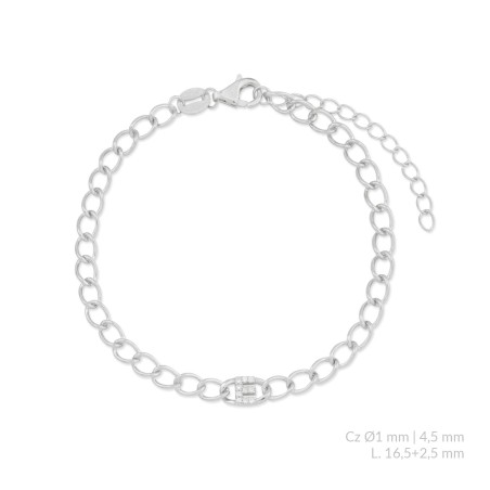 Silver bracelet with cubic zirconium | E