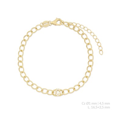 Pulseira de Prata Esterlina com zircônia | G