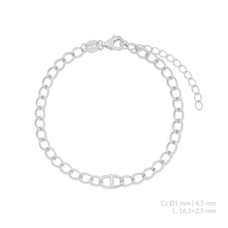 Pulseira de Prata Esterlina com zircônia | I