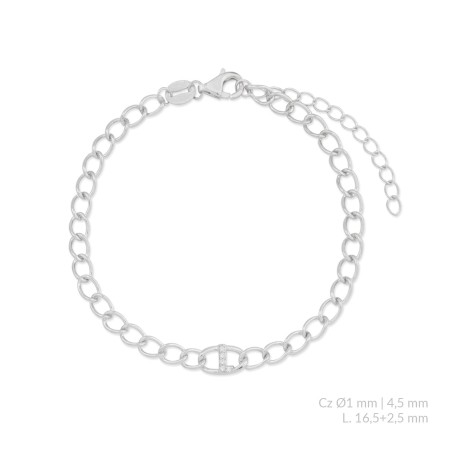 Silver bracelet with cubic zirconium | L