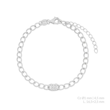 Pulsera de Plata de Ley con circonitas | M