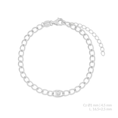 Bracelet en Argent avec oxyde de zirconium | P