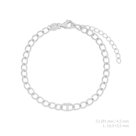 Pulsera de Plata de Ley con circonitas | T