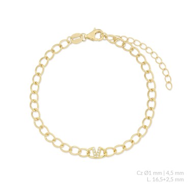 Bracelet en Argent avec oxyde de zirconium | V
