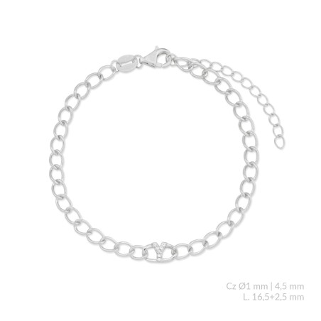 Silver bracelet with cubic zirconium | Y