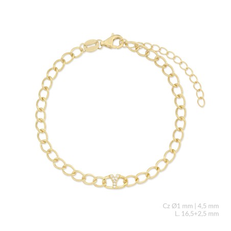 Silver bracelet with cubic zirconium | Y