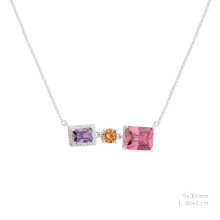 Gargantilha em Prata Esterlina com zircônia