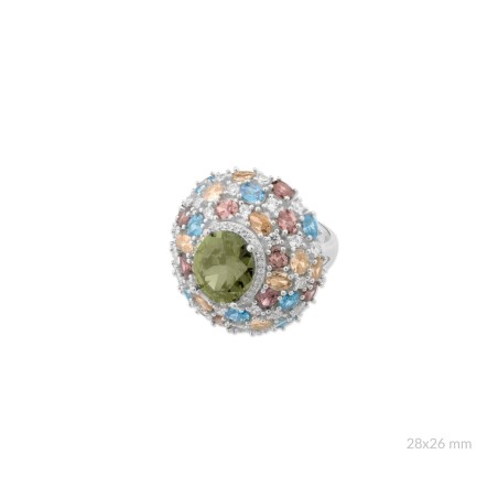 Anel de Prata Esterlina com zircônia